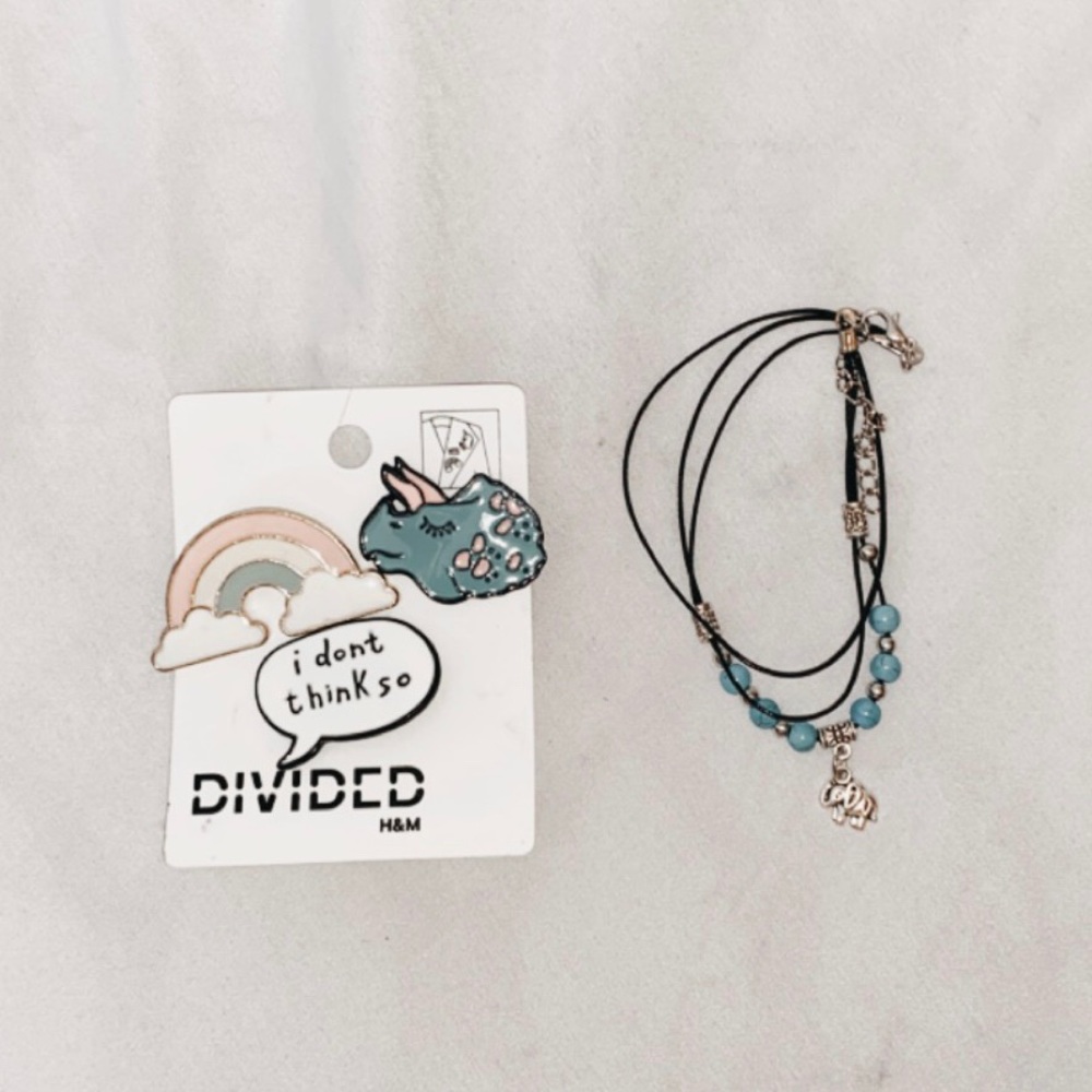 *Bundle* Pins and Beachy Elephant anklet